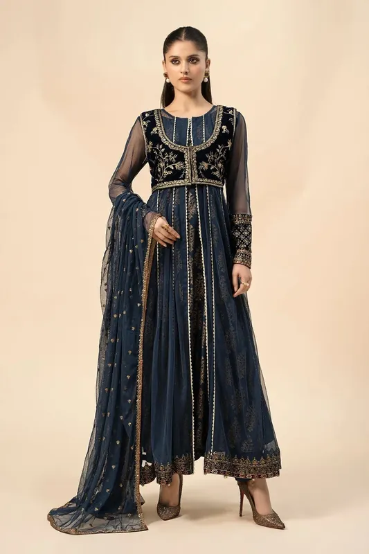 Maria B Casual Pret 2024 Blue Velvet – view 1 – Poshaq