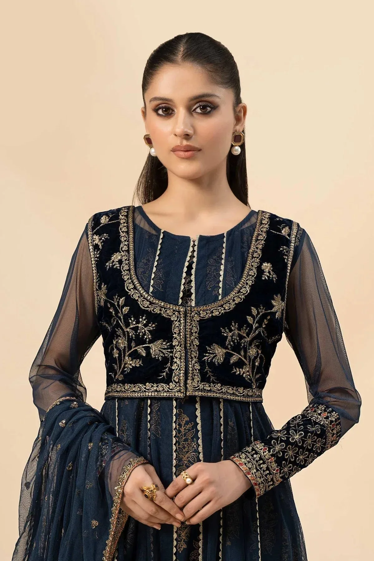 Maria B Casual Pret 2024 Blue Velvet – view 3 – Poshaq