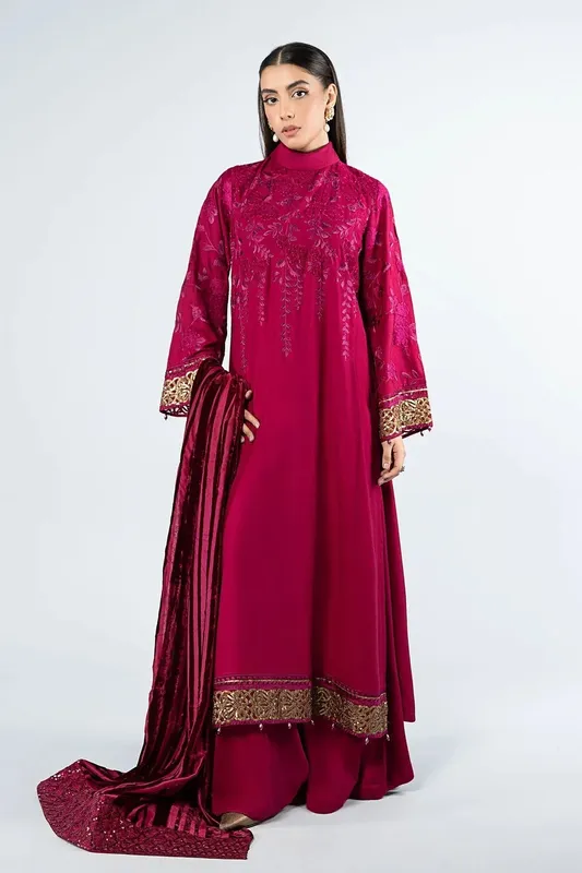 Maria B Casual Pret 2024 Pink Organza – view 1 – Poshaq