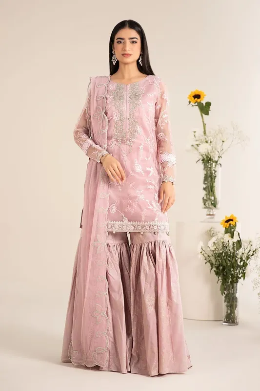 Maria B Casual Pret 25 Lilac Cotton Silk – view 1 – Poshaq