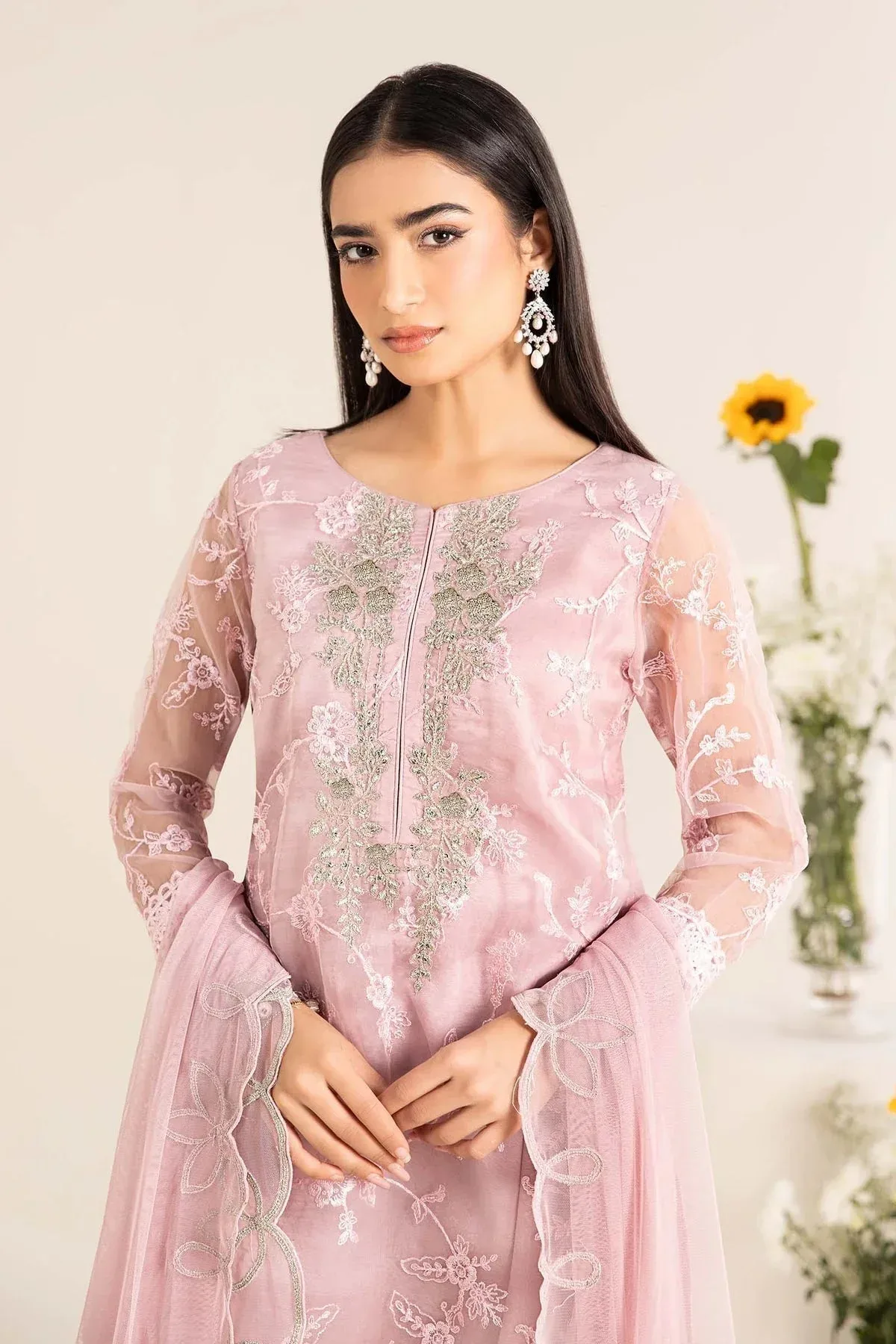 Maria B Casual Pret 25 Lilac Cotton Silk – view 4 – Poshaq