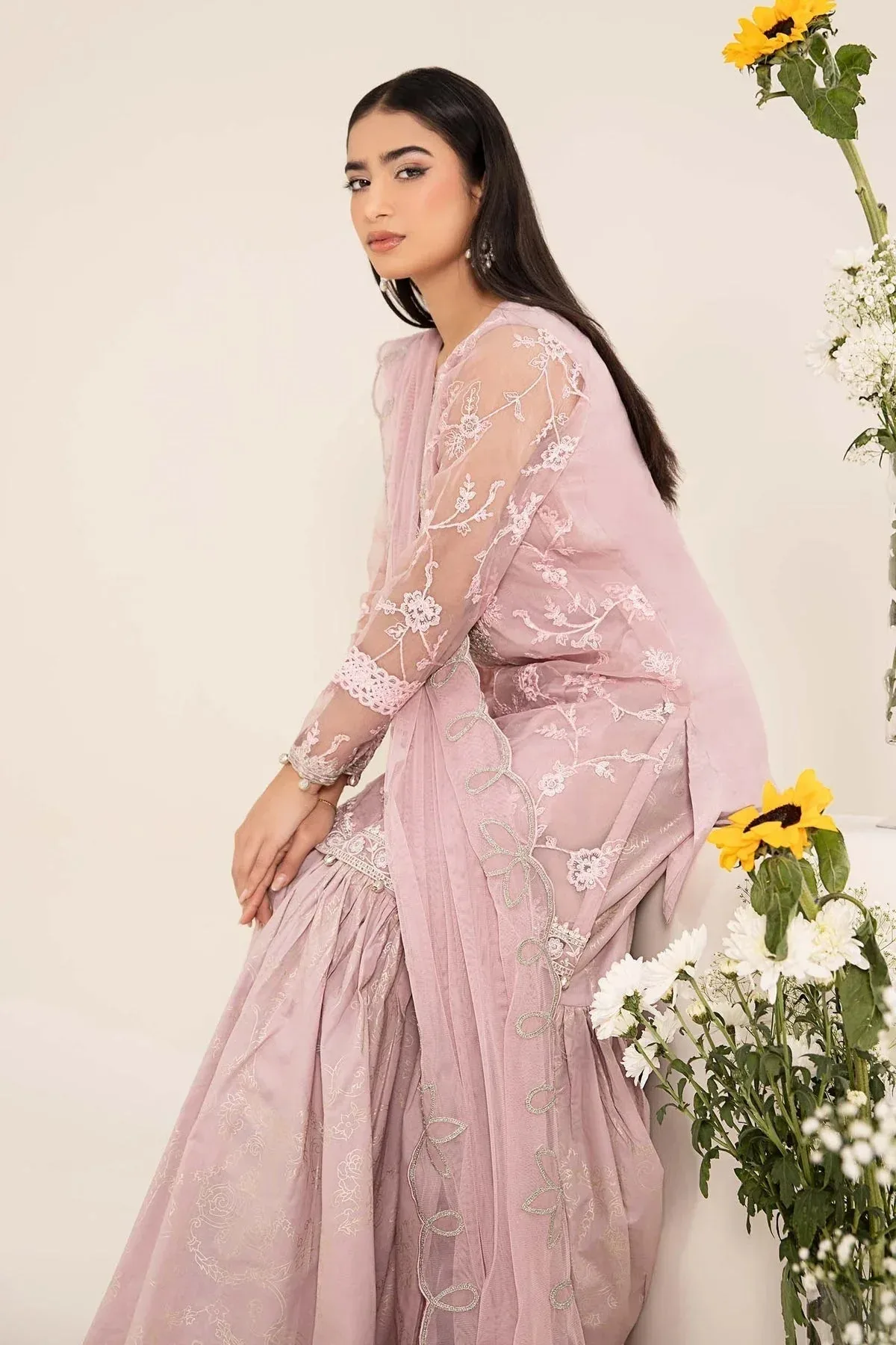 Maria B Casual Pret 25 Lilac Cotton Silk – view 5 – Poshaq