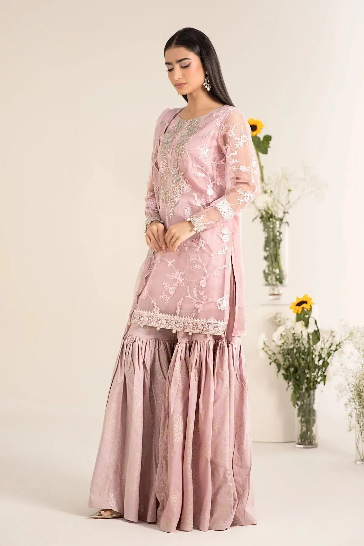 Maria B Casual Pret 25 Lilac Cotton Silk – view 6 – Poshaq