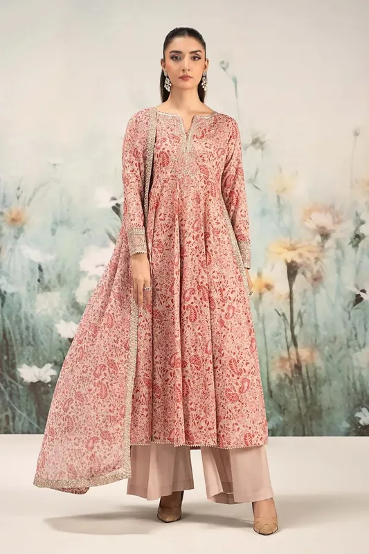 Maria B Casual Pret 25 Pink Organza – view 1 – Poshaq