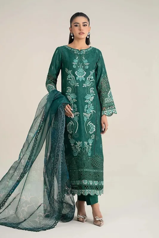 Maria B Casual Pret 25 Green Jacquard – view 1 – Poshaq