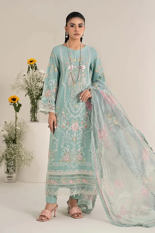 Maria B Casual Pret 25 Blue Jacquard – view 1 – Poshaq