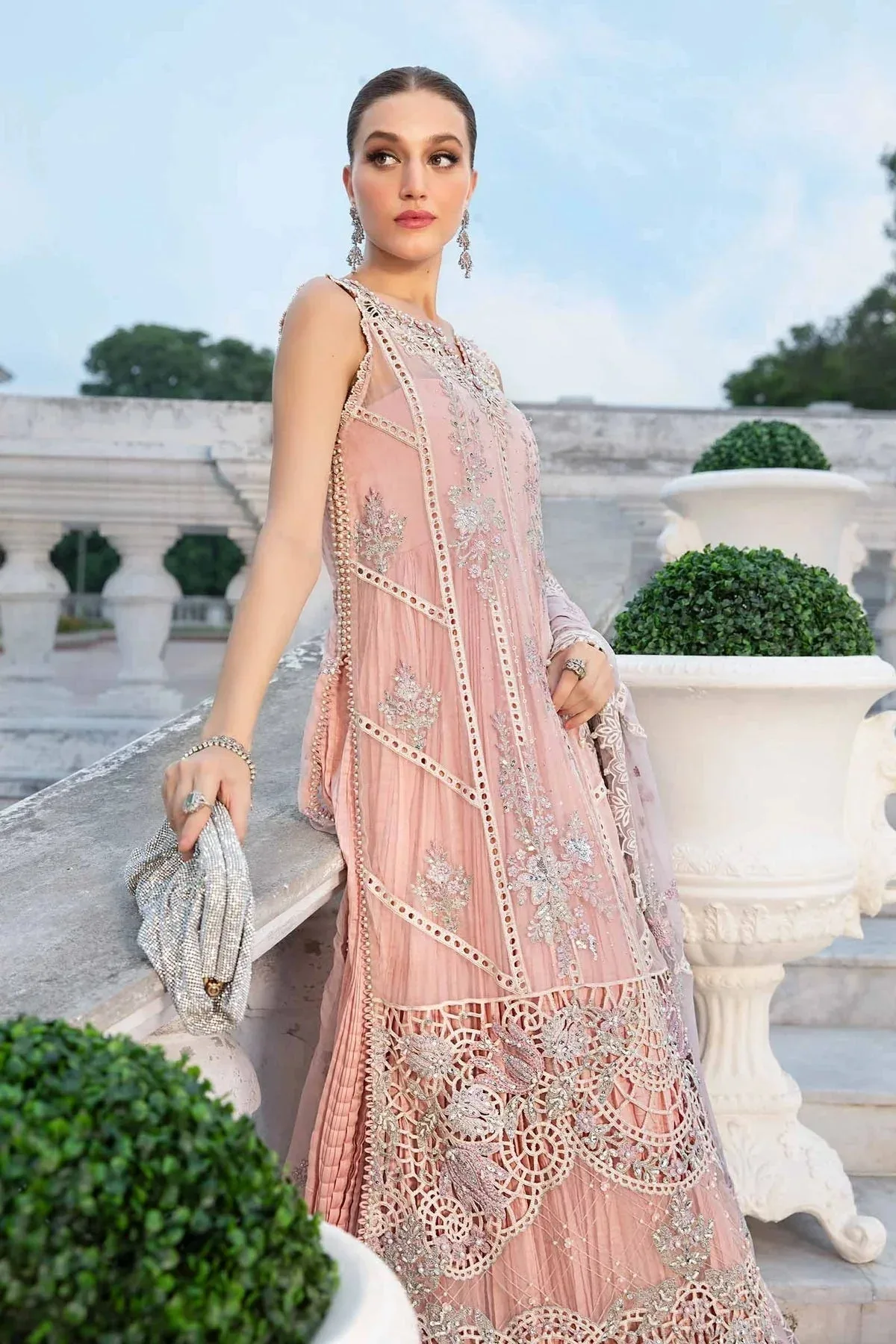 Maria B Chiffon Formals 24 Pink Organza – view 5 – Poshaq
