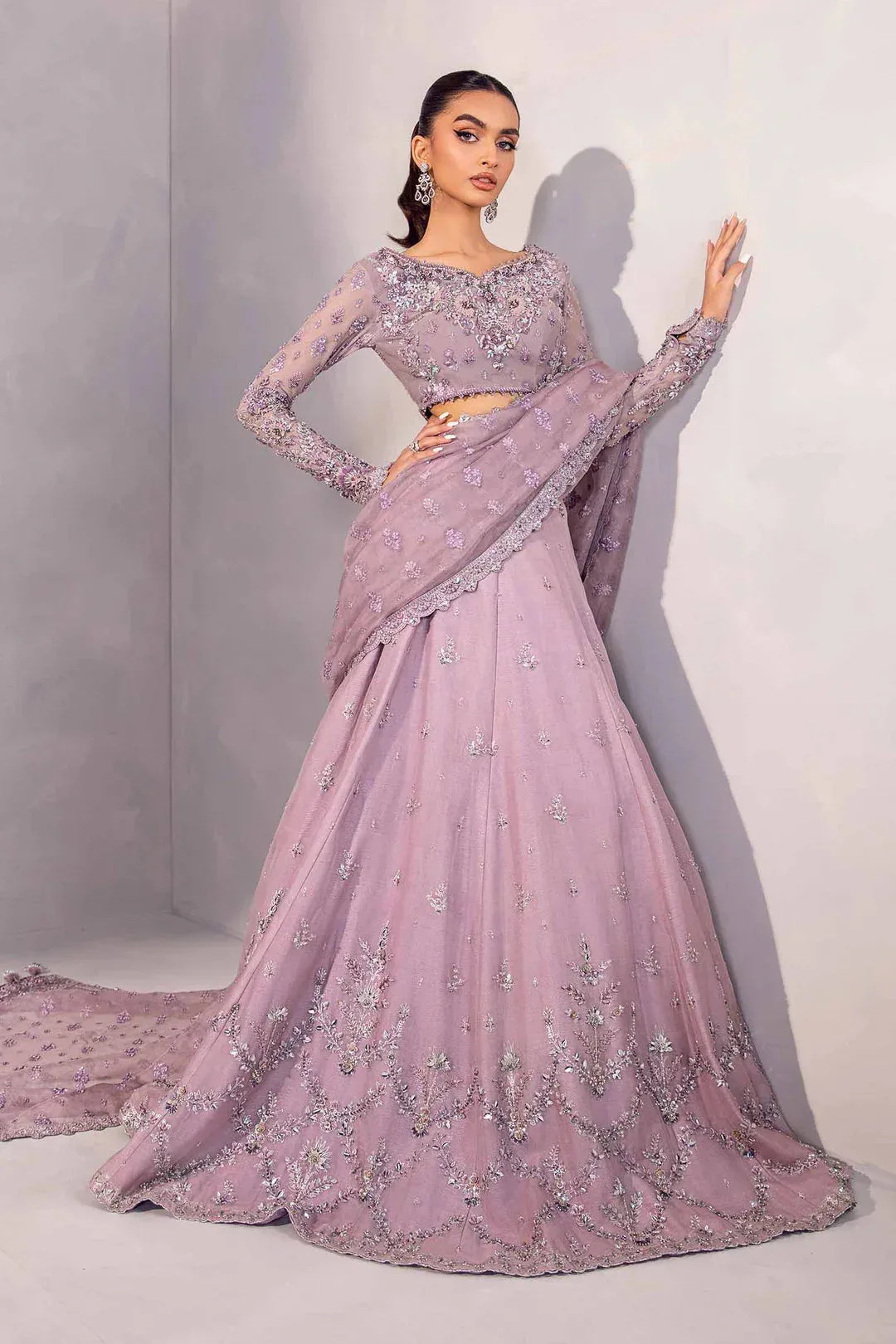 Maria B Couture Lilac Organza – view 1 – Poshaq