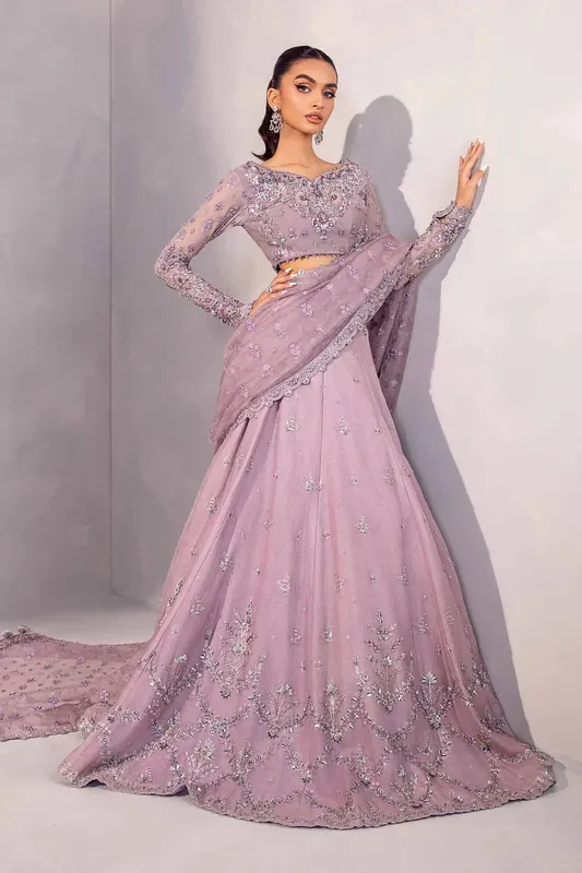 Maria B Couture Lilac Organza – view 1 – Poshaq
