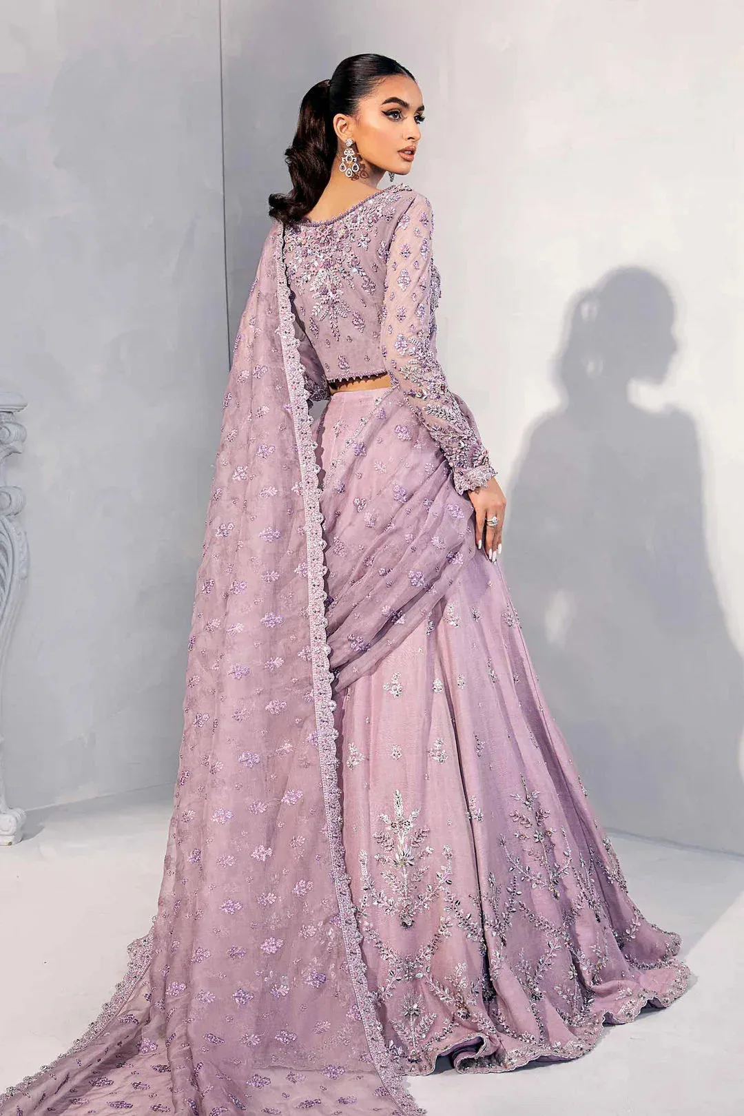 Maria B Couture Lilac Organza – view 2 – Poshaq