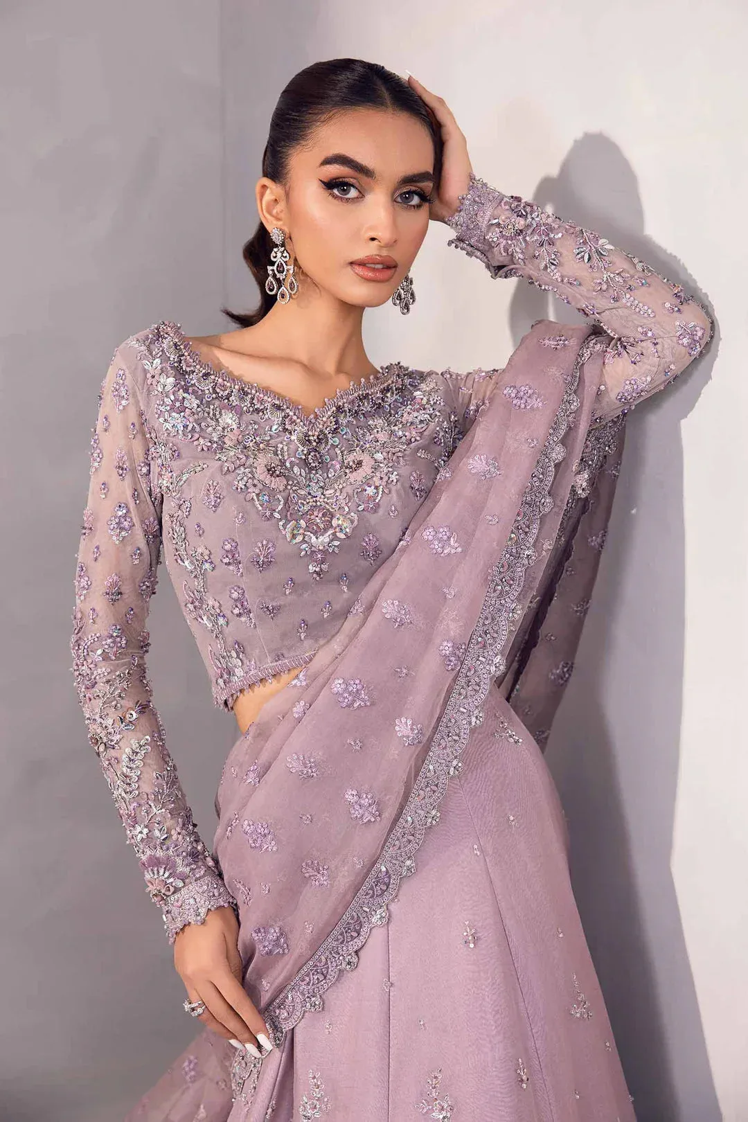 Maria B Couture Lilac Organza – view 6 – Poshaq