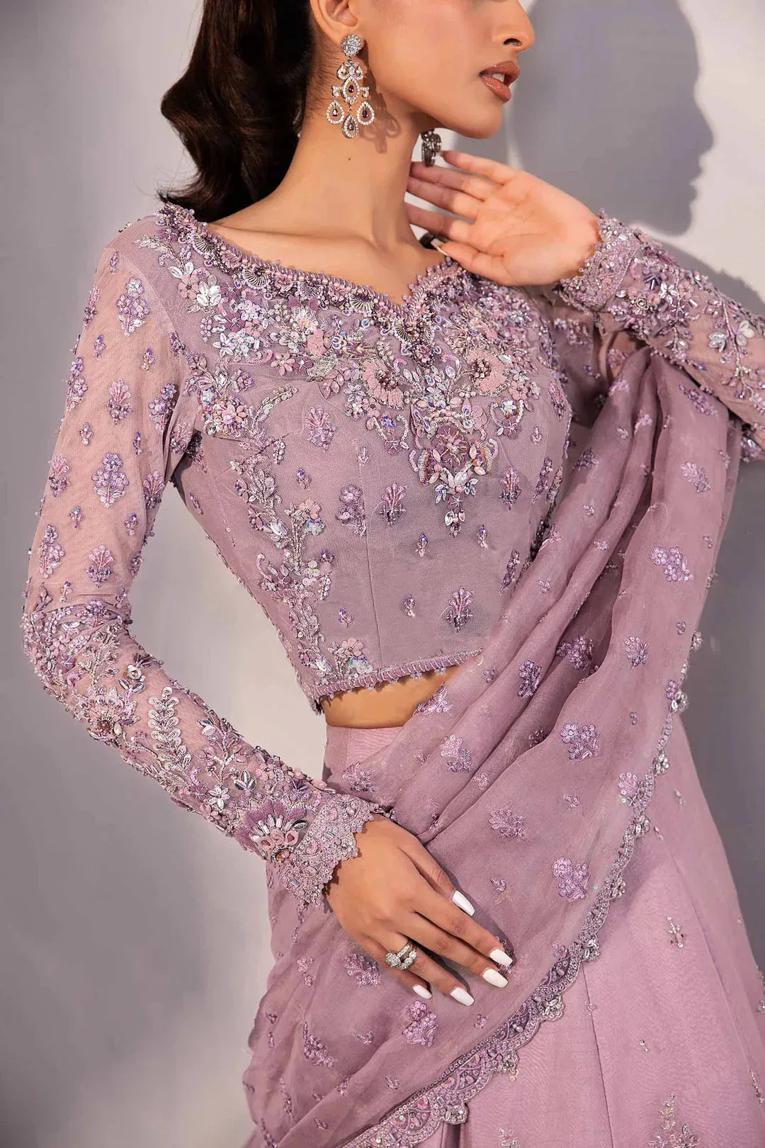 Maria B Couture Lilac Organza – view 7 – Poshaq