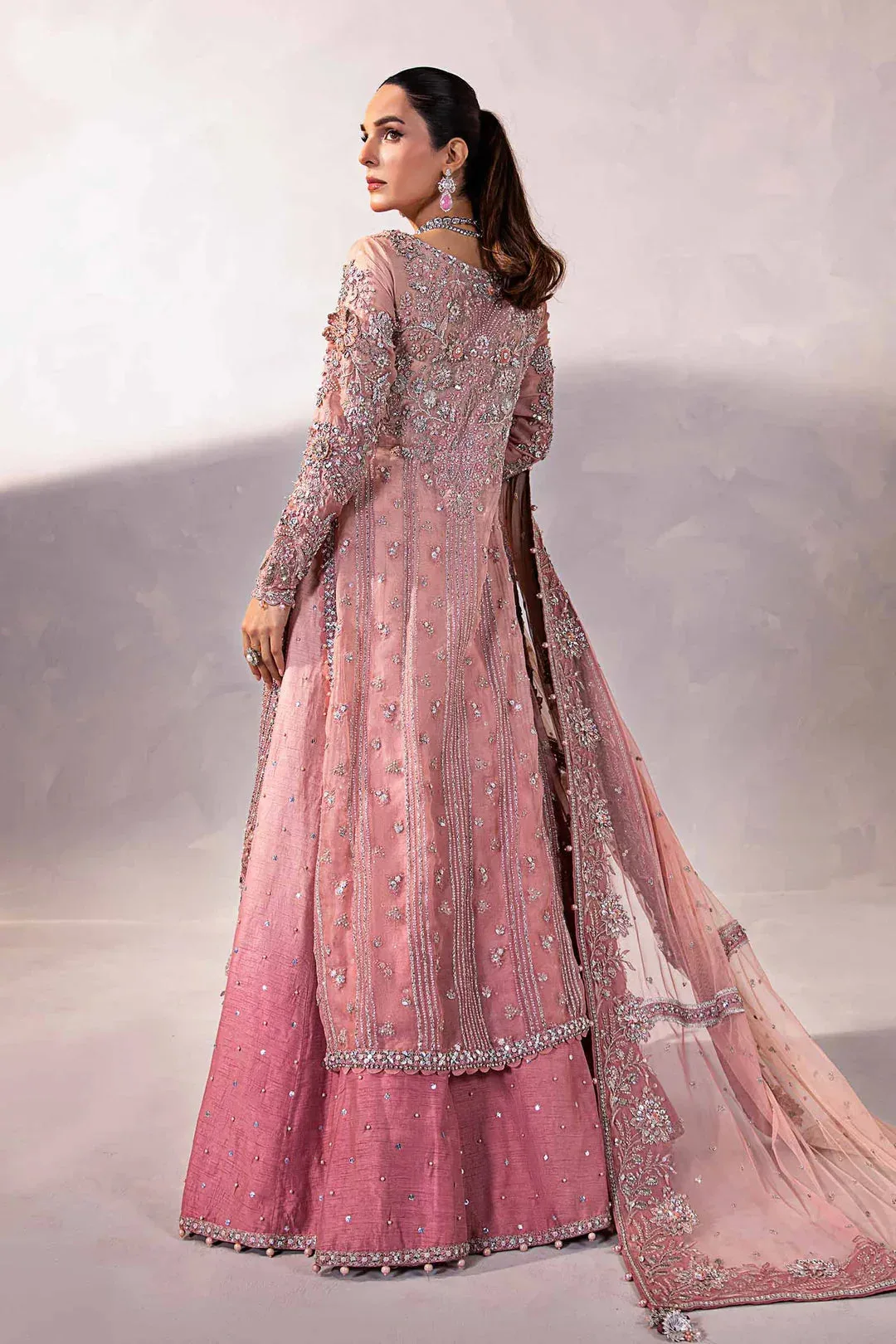 Maria B Couture Pink Raw Silk – view 2 – Poshaq