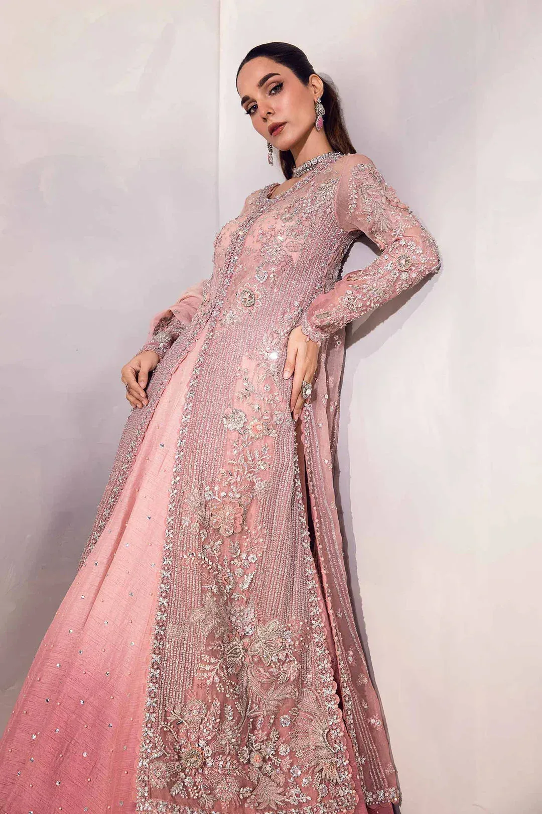 Maria B Couture Pink Raw Silk – view 6 – Poshaq