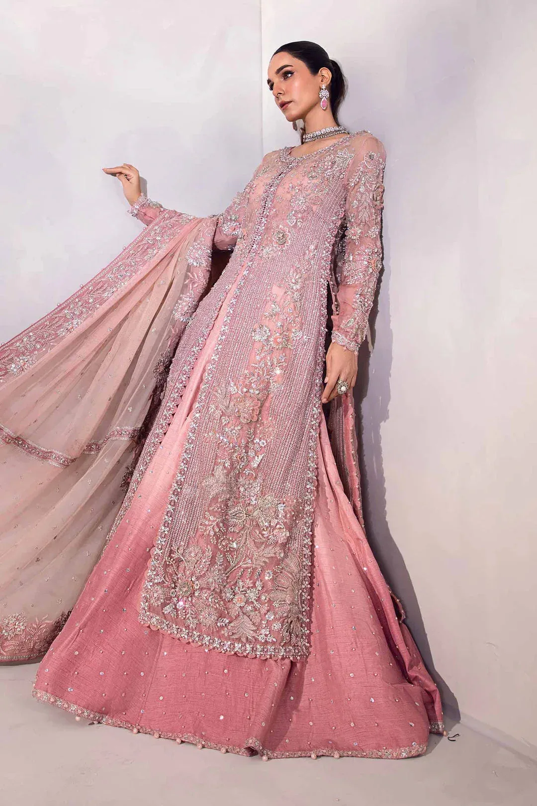 Maria B Couture Pink Raw Silk – view 8 – Poshaq