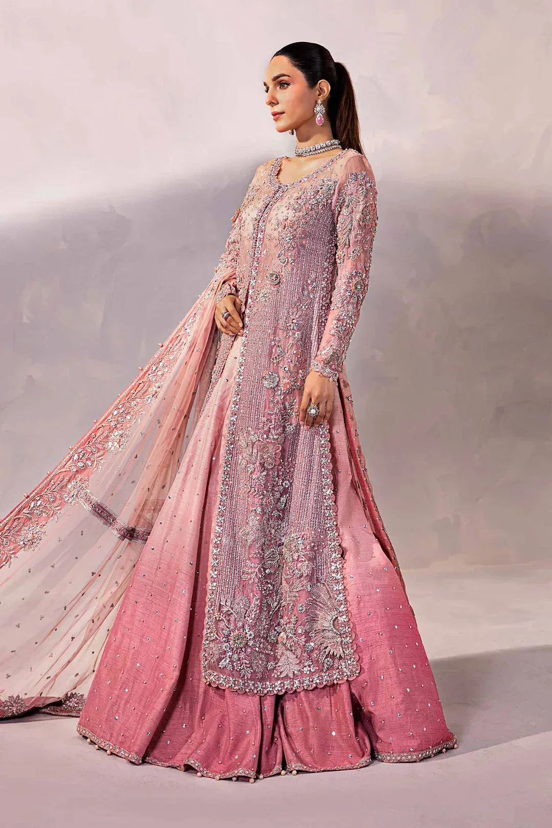 Maria B Couture Pink Raw Silk – view 9 – Poshaq