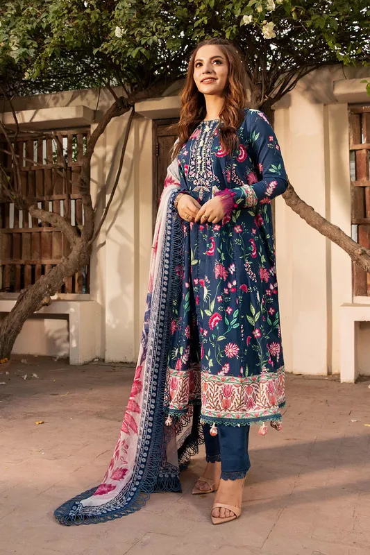Maria B Eid Basic Lawn White Organza – view 1 – Poshaq