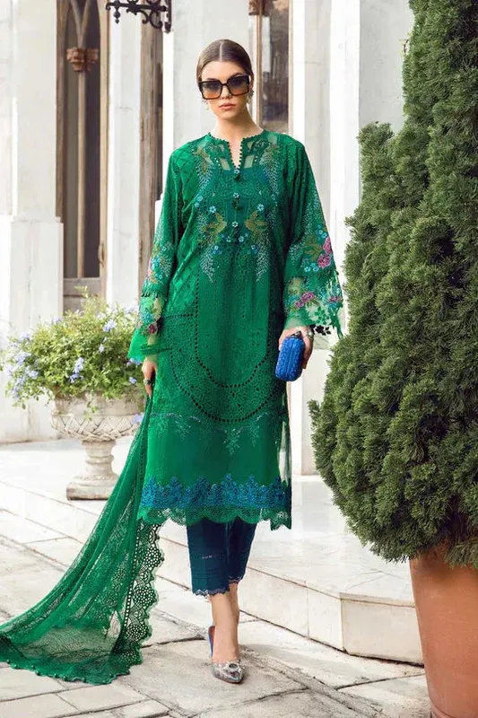 Maria B Eid Lawn Collection Green Organza – view 1 – Poshaq