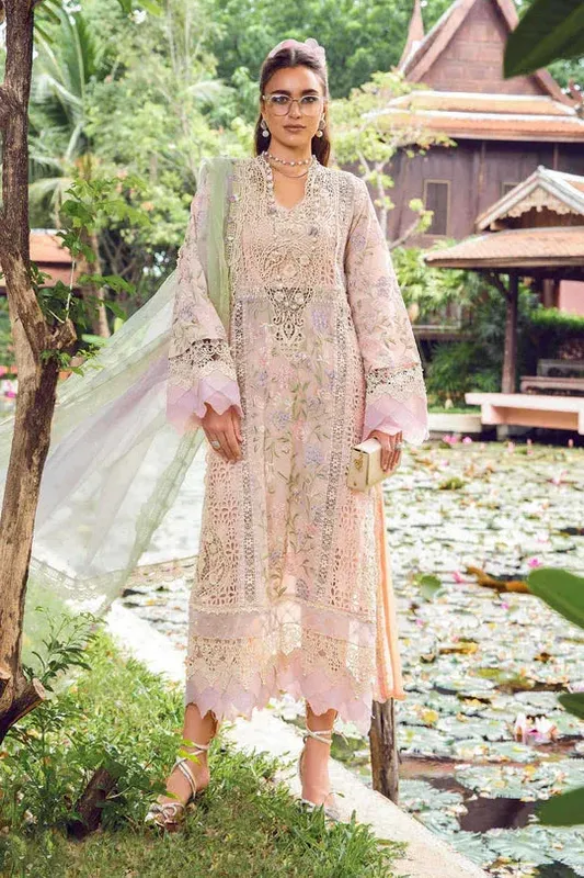 Maria B Eid Lawn Collection Peach Organza – view 1 – Poshaq
