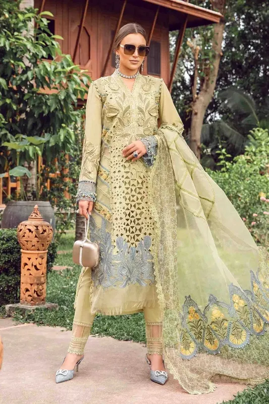 Maria B Eid Lawn Collection Green Organza – view 1 – Poshaq