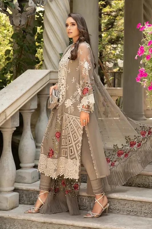 Maria B Grey Organza – view 1 – Poshaq