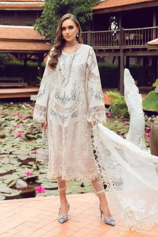 Maria B White Organza – view 1 – Poshaq