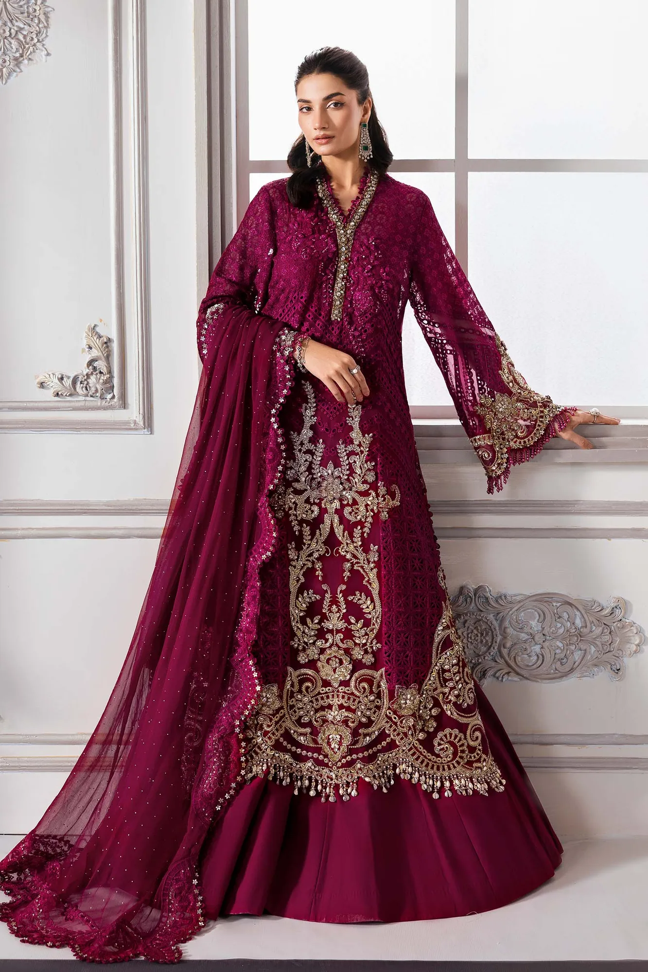 Maria B Embroidered 2025 Raw Silk – view 1 – Poshaq
