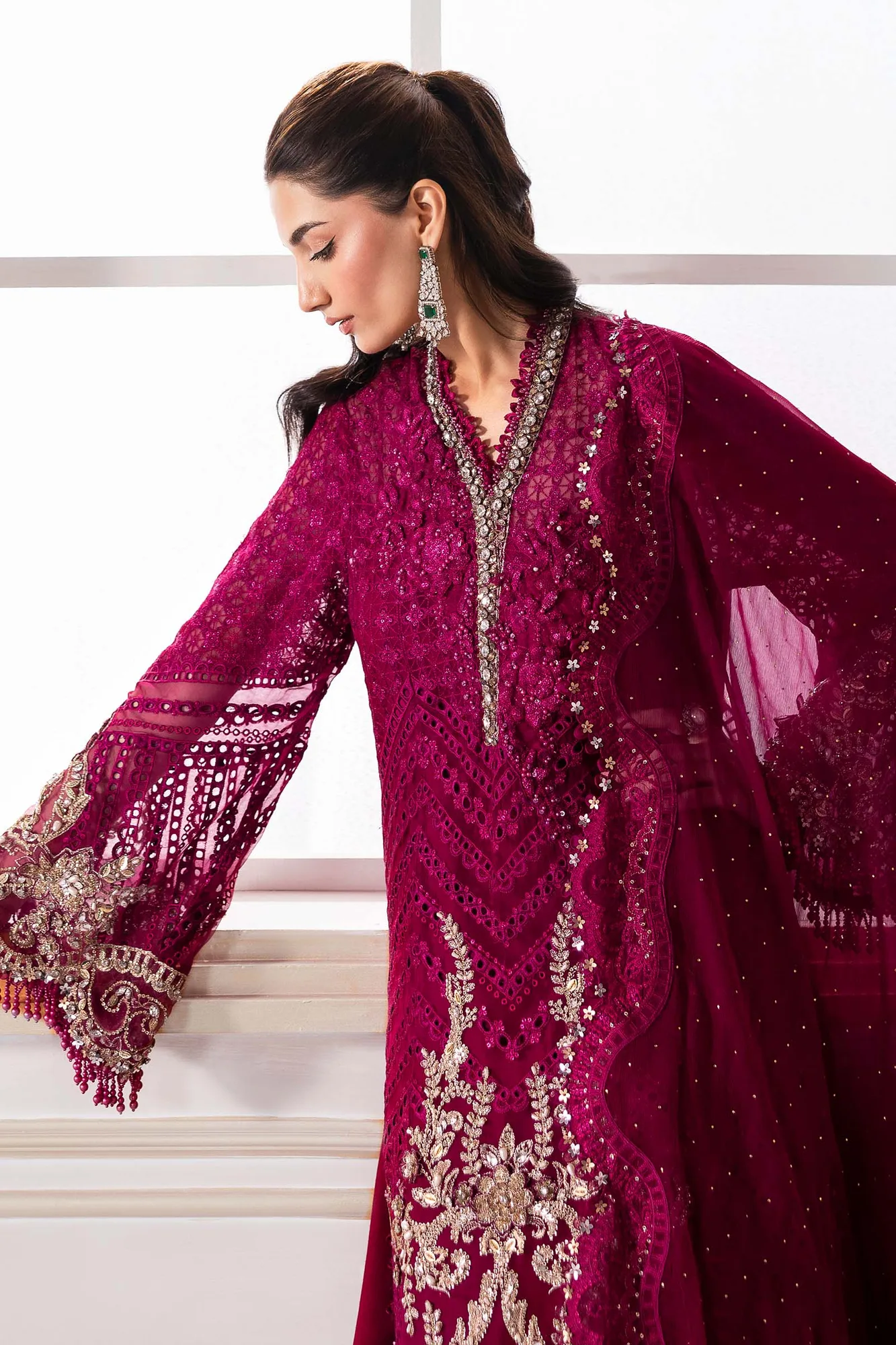 Maria B Embroidered 2025 Raw Silk – view 6 – Poshaq