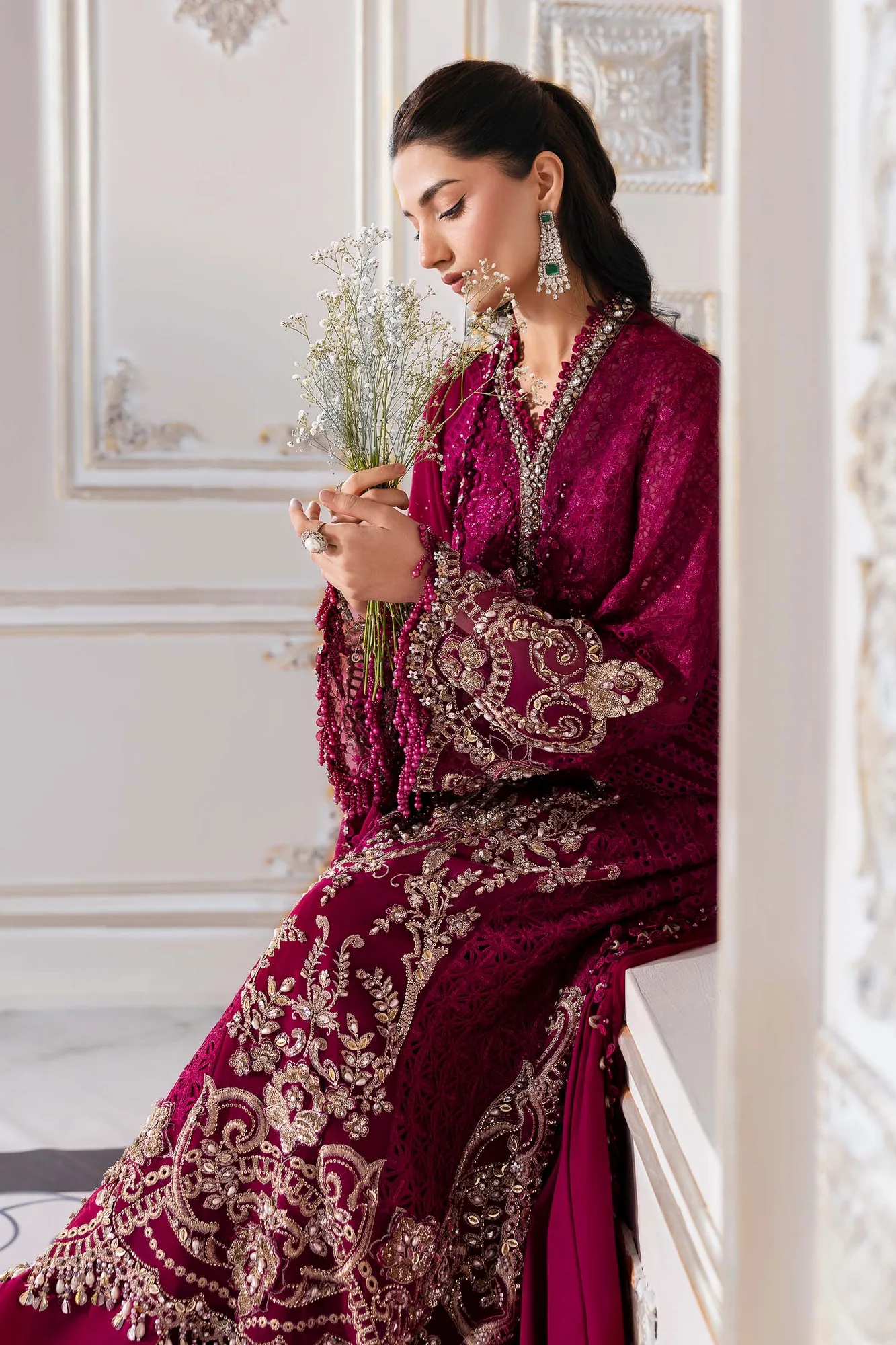 Maria B Embroidered 2025 Raw Silk – view 8 – Poshaq