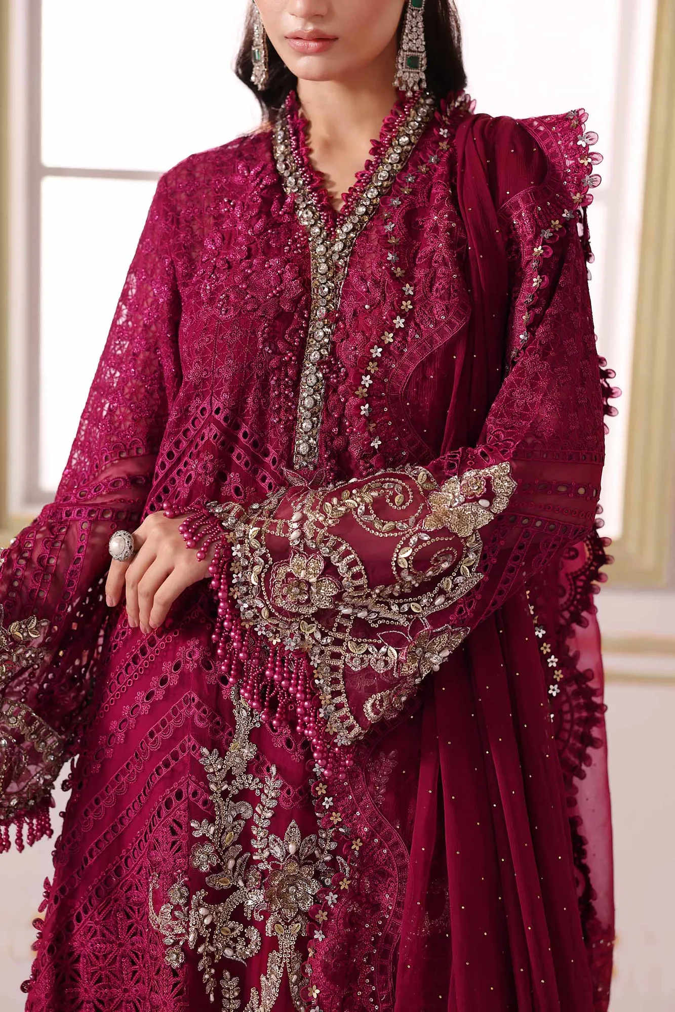 Maria B Embroidered 2025 Raw Silk – view 9 – Poshaq