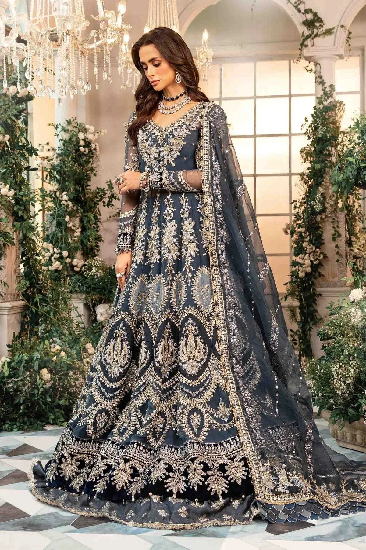 Maria B Embroidered Formals 24 Raw Silk – view 12 – Poshaq