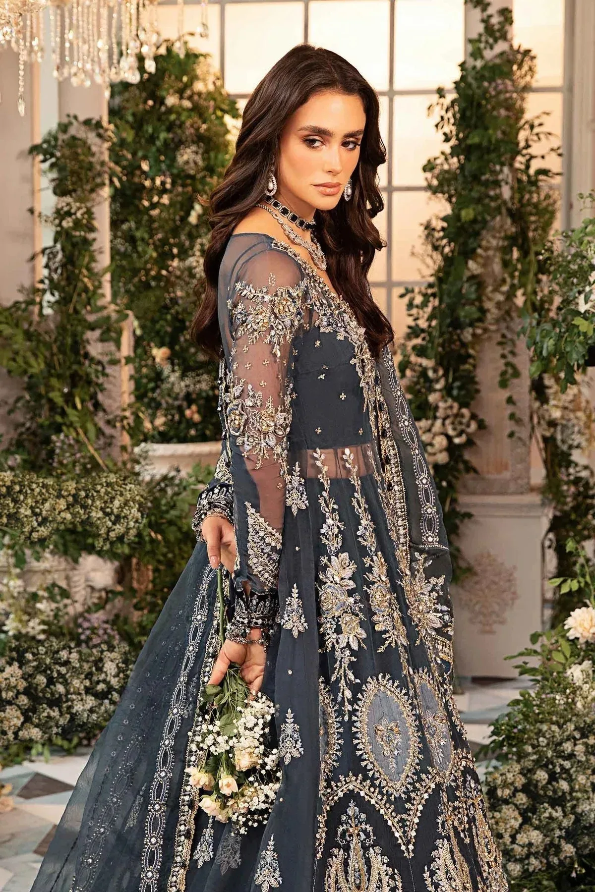 Maria B Embroidered Formals 24 Raw Silk – view 13 – Poshaq