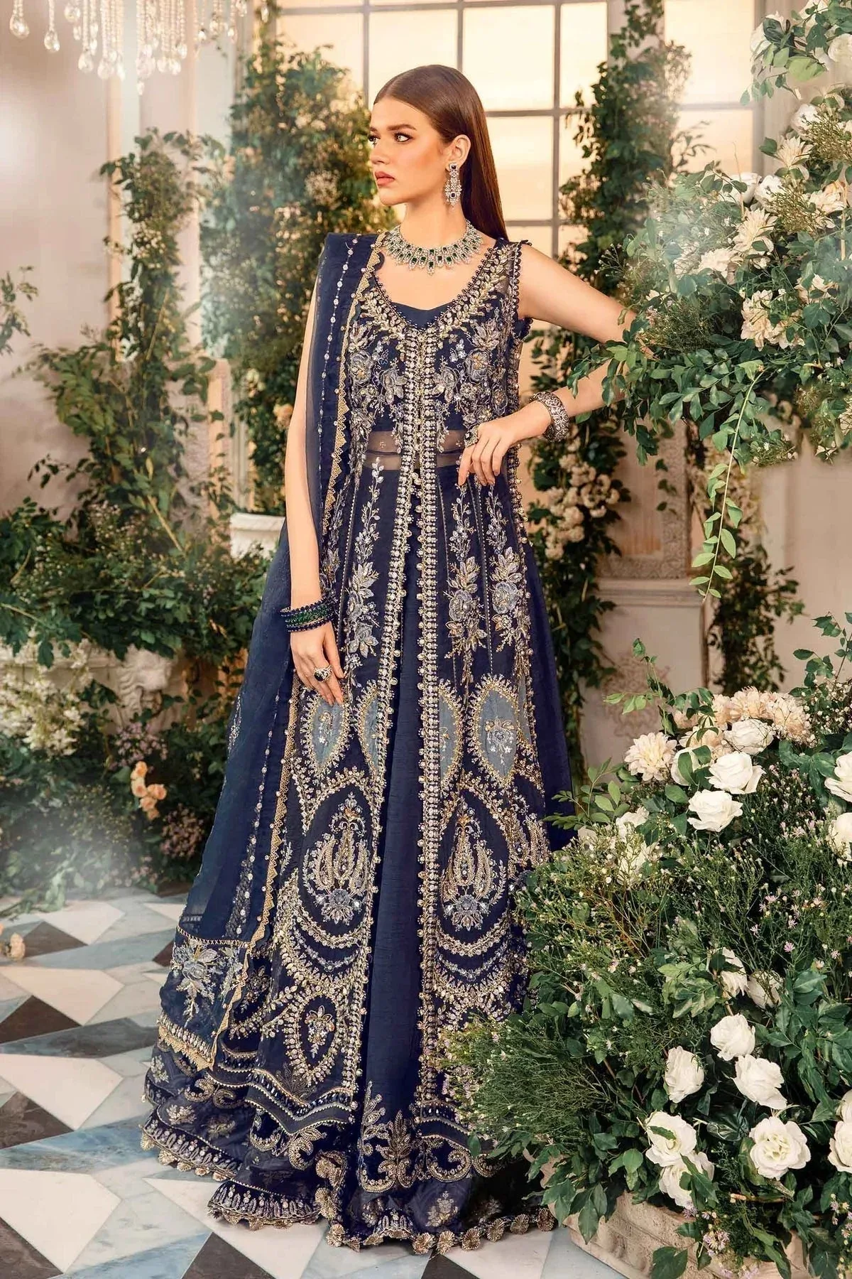 Maria B Embroidered Formals 24 Raw Silk – view 2 – Poshaq