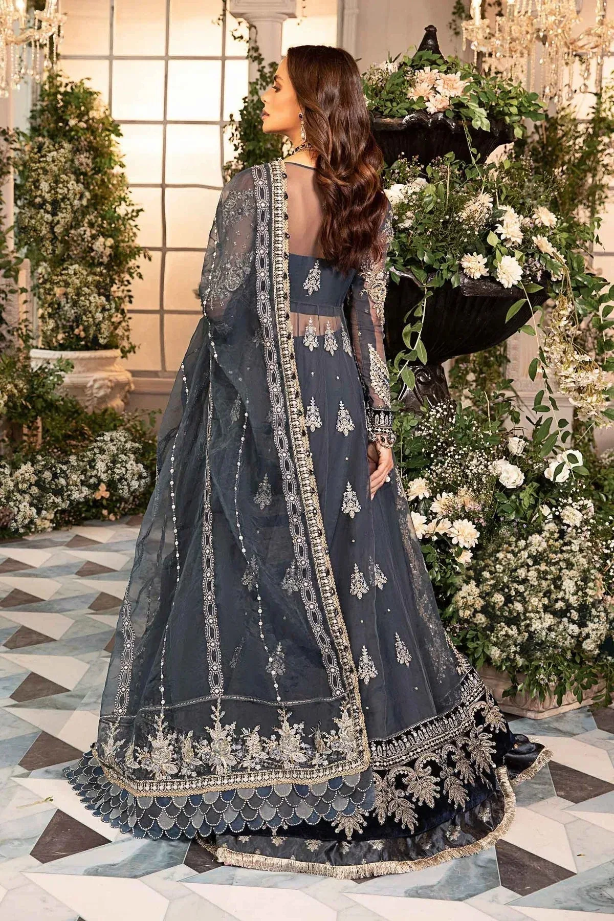 Maria B Embroidered Formals 24 Raw Silk – view 3 – Poshaq