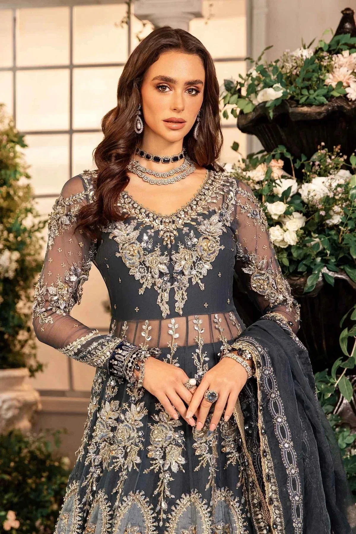 Maria B Embroidered Formals 24 Raw Silk – view 5 – Poshaq