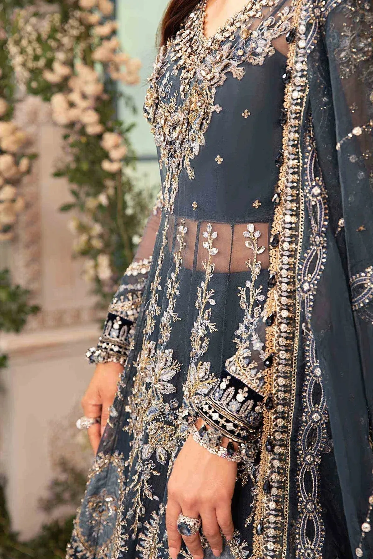 Maria B Embroidered Formals 24 Raw Silk – view 8 – Poshaq