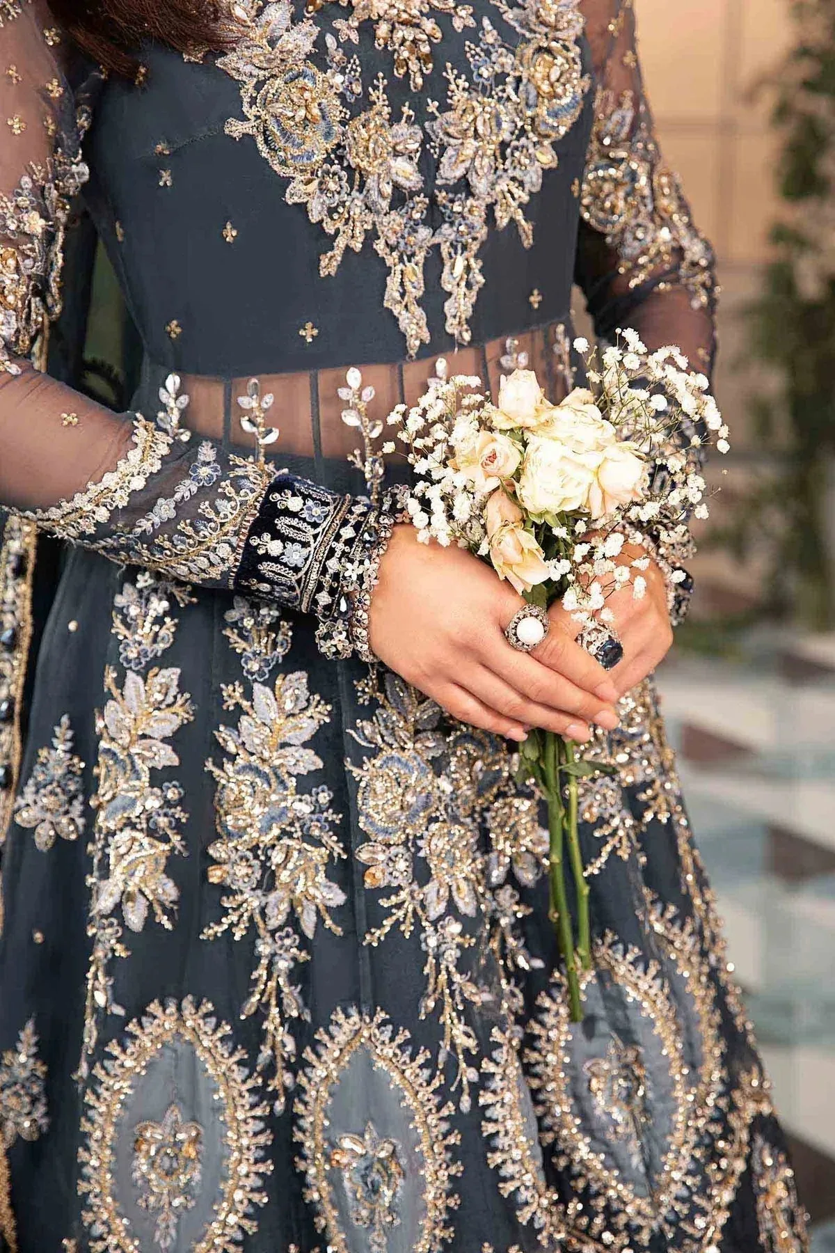 Maria B Embroidered Formals 24 Raw Silk – view 9 – Poshaq