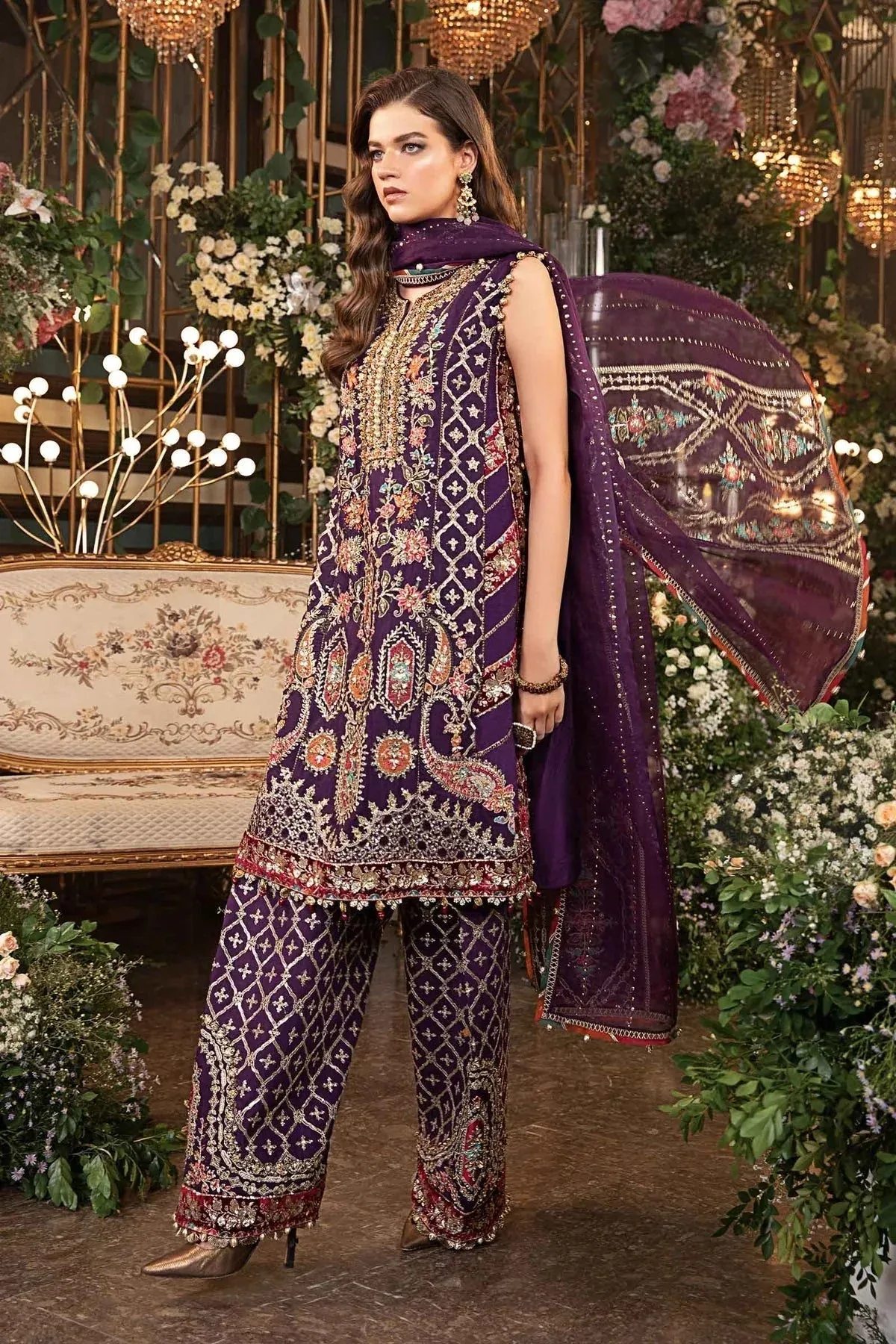 Maria B Embroidered Formals 24 Raw Silk – view 2 – Poshaq