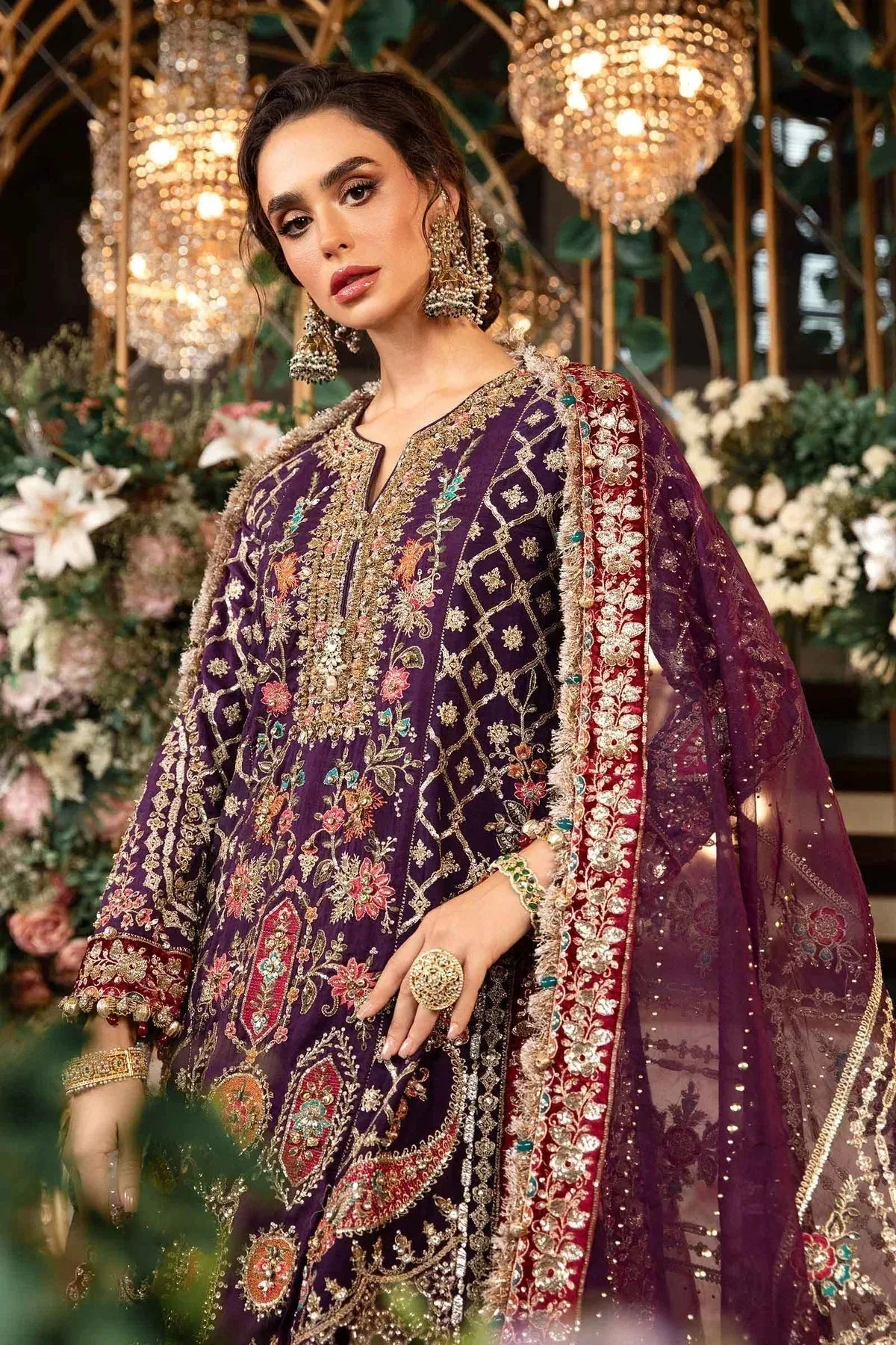 Maria B Embroidered Formals 24 Raw Silk – view 3 – Poshaq