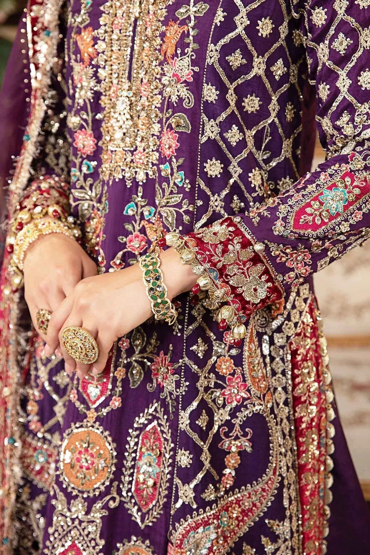 Maria B Embroidered Formals 24 Raw Silk – view 7 – Poshaq