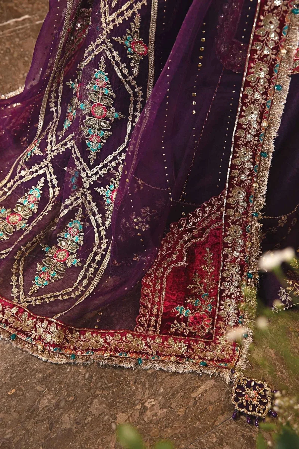 Maria B Embroidered Formals 24 Raw Silk – view 8 – Poshaq