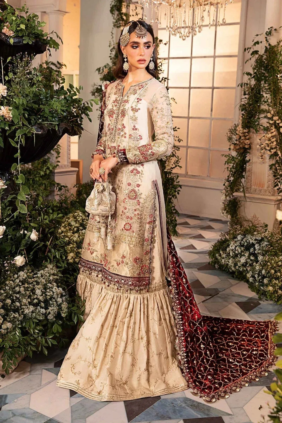 Maria B Embroidered Formals 24 Raw Silk – view 2 – Poshaq