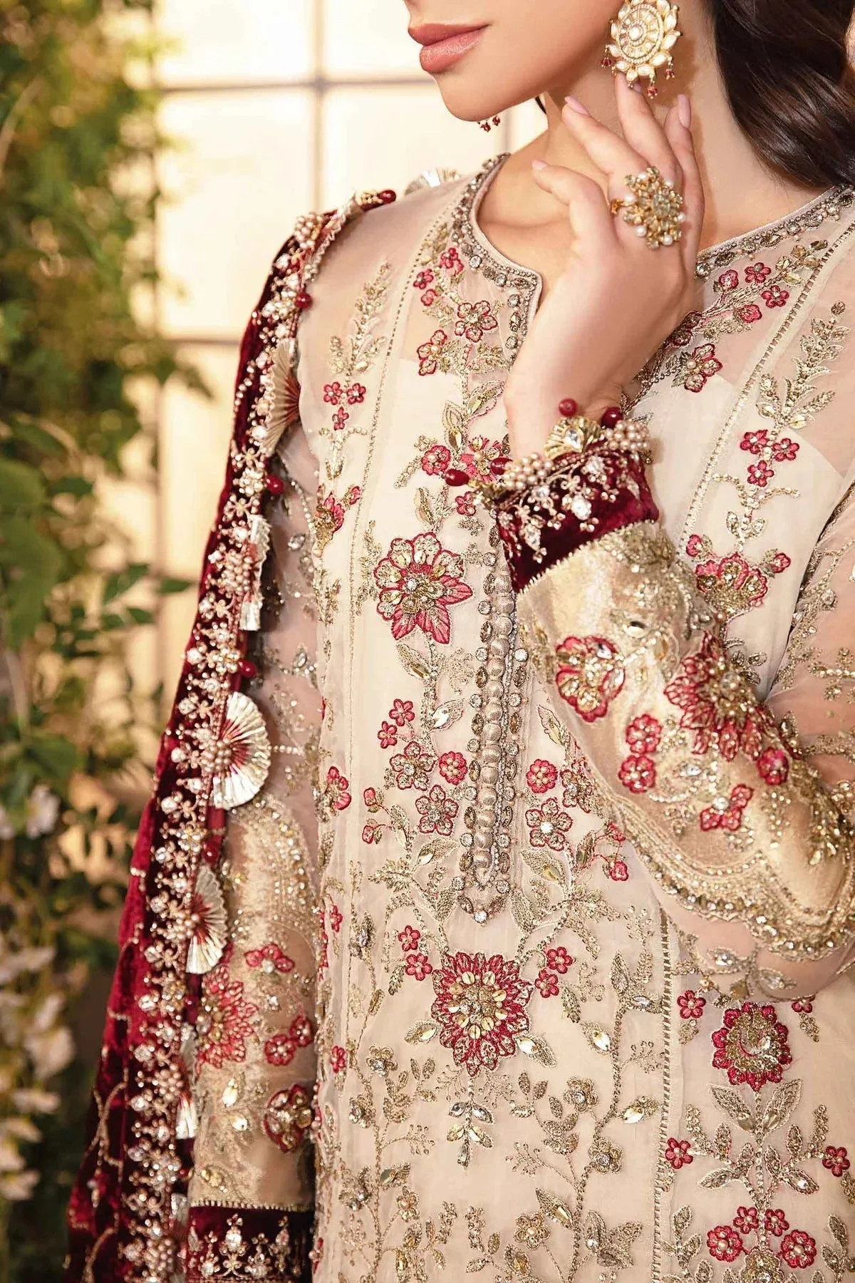 Maria B Embroidered Formals 24 Raw Silk – view 4 – Poshaq