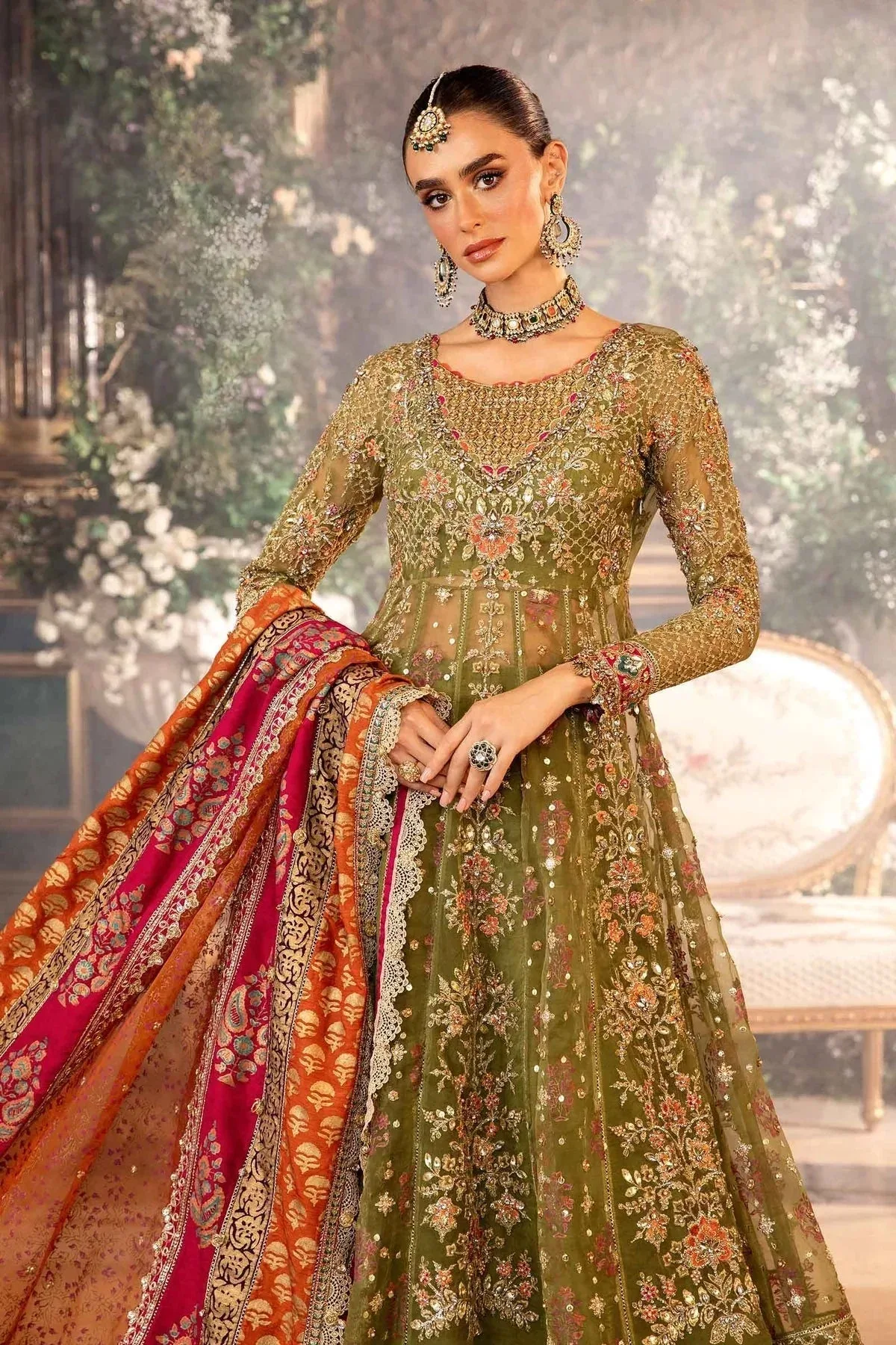 Maria B Embroidered Formals 24 Raw Silk – view 3 – Poshaq