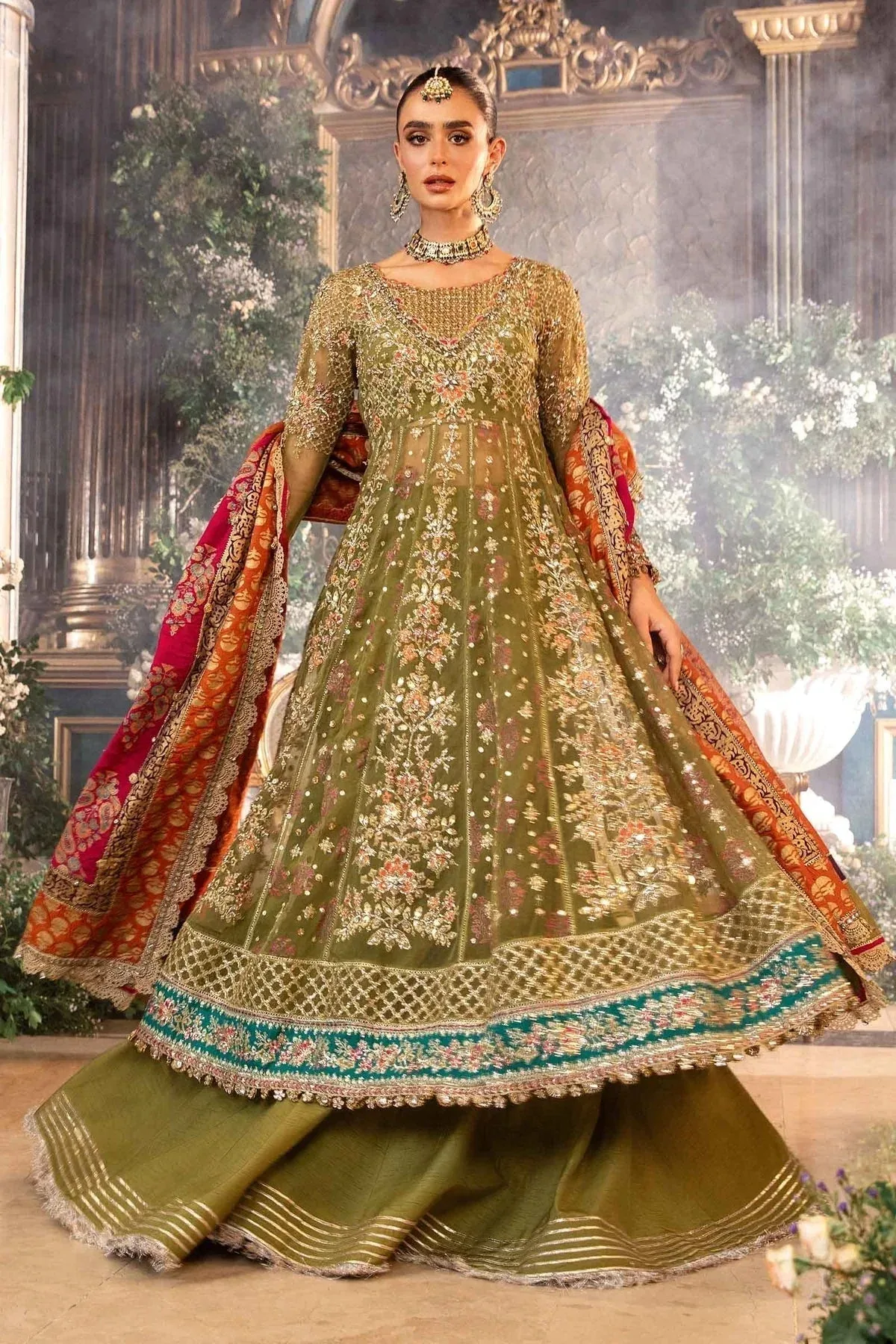 Maria B Embroidered Formals 24 Raw Silk – view 8 – Poshaq
