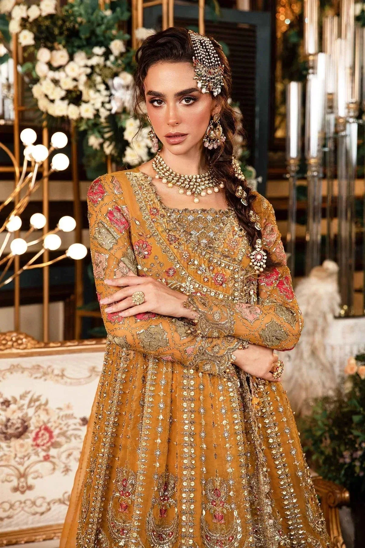 Maria B Embroidered Formals 24 Raw Silk – view 3 – Poshaq