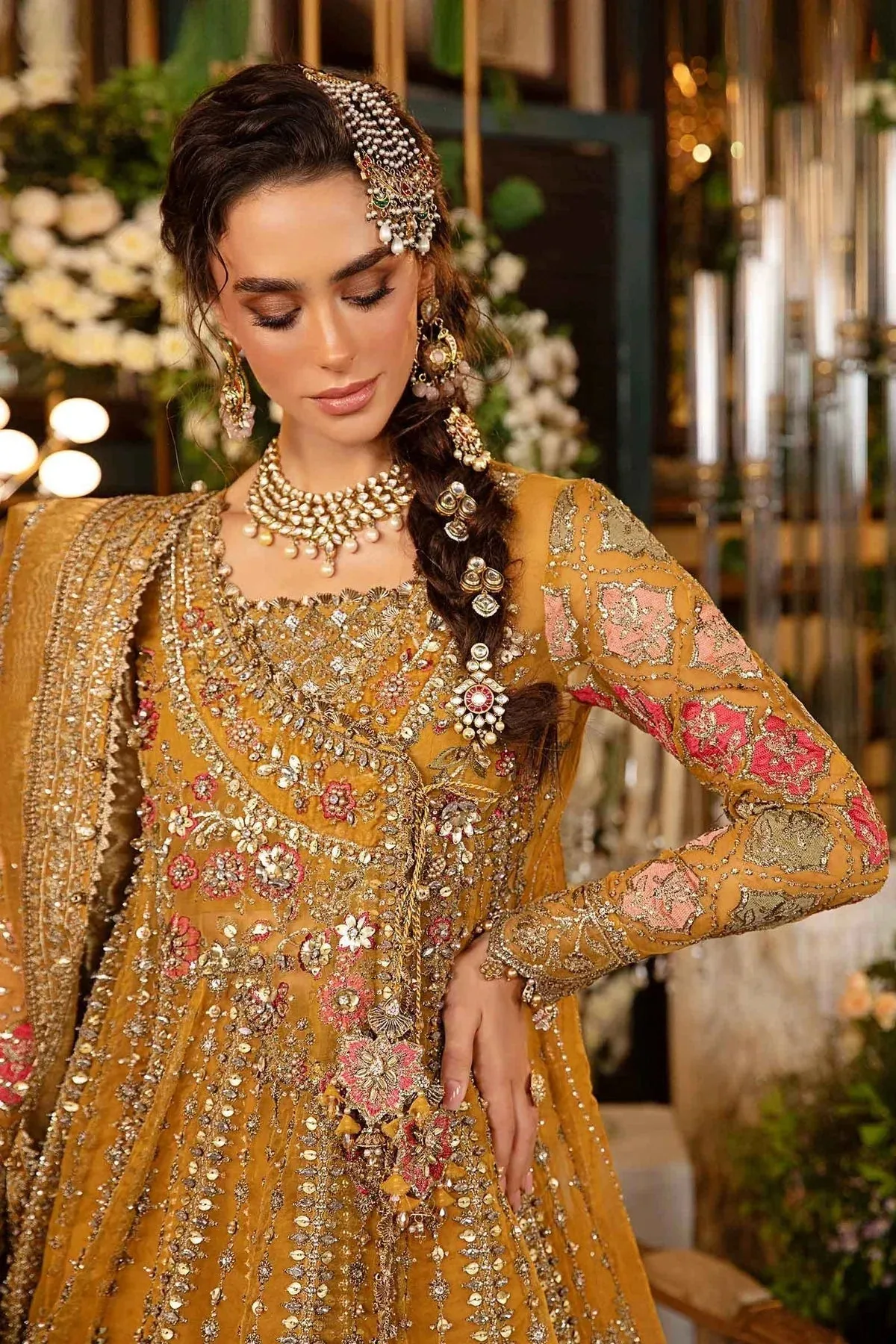 Maria B Embroidered Formals 24 Raw Silk – view 4 – Poshaq