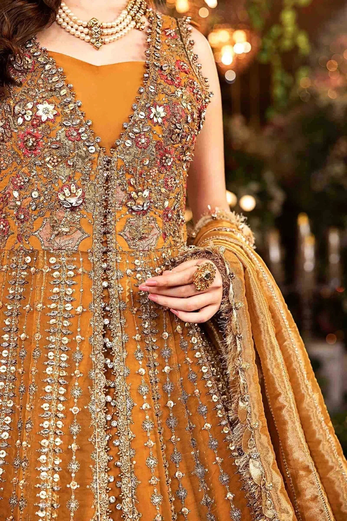 Maria B Embroidered Formals 24 Raw Silk – view 6 – Poshaq