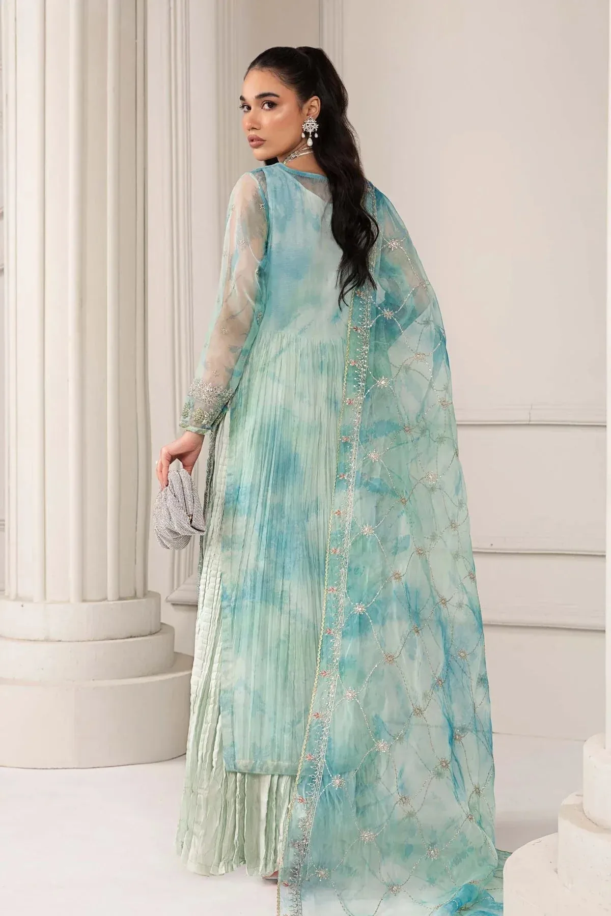 Maria B Formal Wears Blue Organza – view 2 – Poshaq