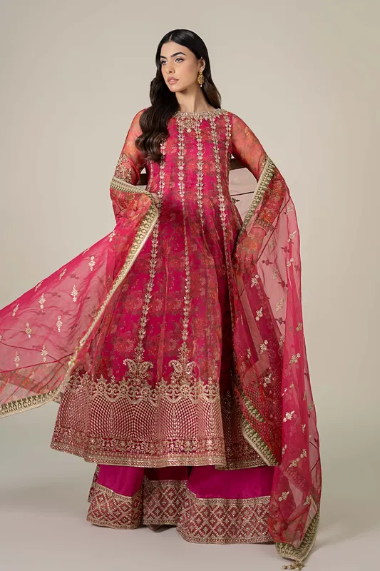 Maria B Formal Wears Pink Organza – view 1 – Poshaq